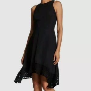 Nanette Lepore Black Sleeveless Bow Detail Lace Trim Dress sz 10 Never worn
